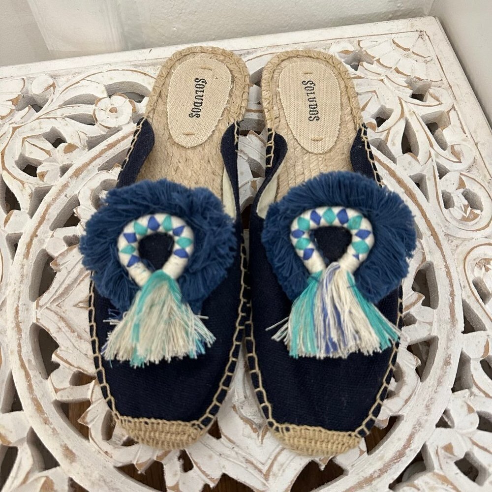 NWT Soludos Kiki tassel espadrilles mules - Picture 2 of 7